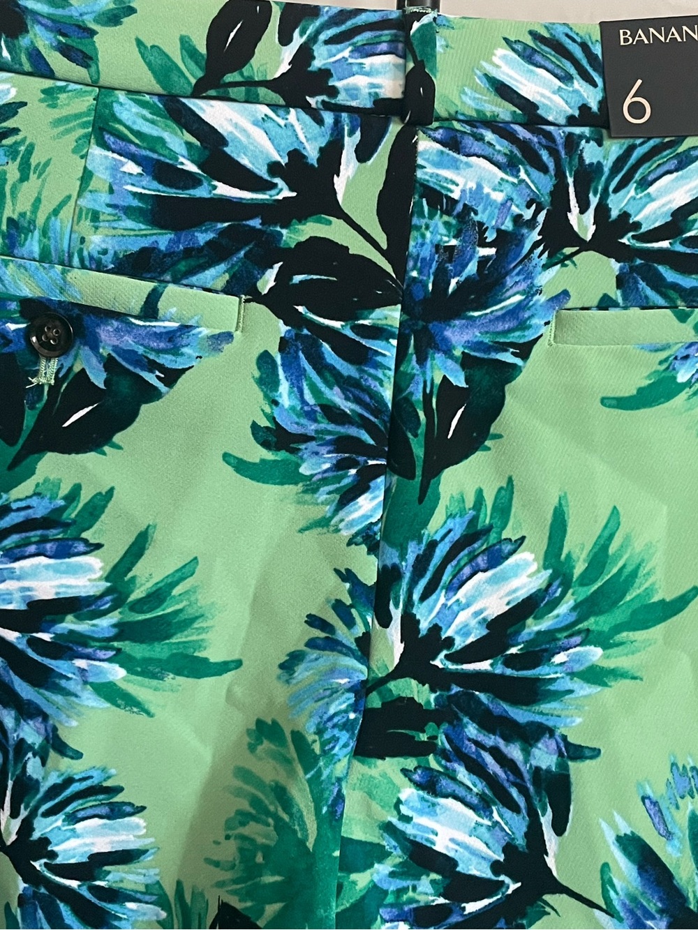 NWT Banana Republic Avery Floral Ankle Pants Sz 6 Blue Green Mid Rise Stretch - Picture 7 of 10